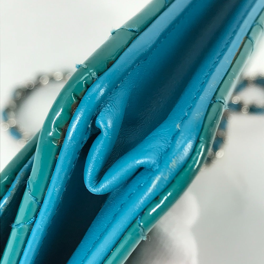 CHANEL Shoulder Bag enamel Blue type 2.55 Hardware Matrasse quilting Women Used Authentic