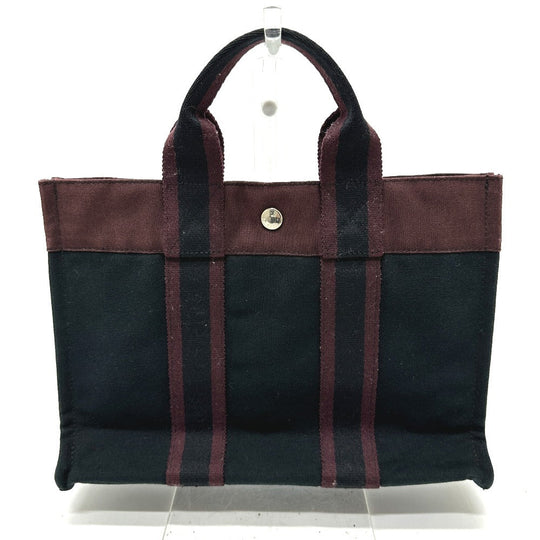 HERMES Handbag canvas black Fool ToePM unisex(Unisex) Used Authentic