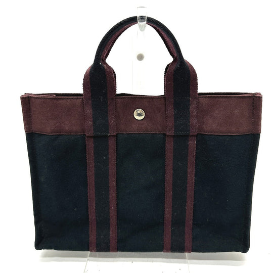 HERMES Handbag canvas black Fool ToePM unisex(Unisex) Used Authentic
