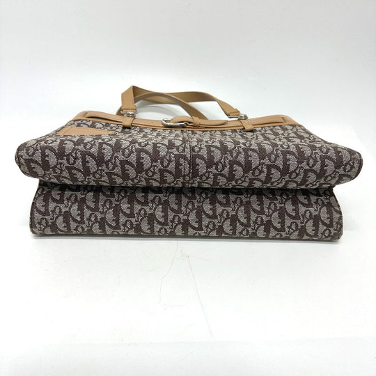 Dior Handbag Canvas / leather Brown Trotter denim motif Women Used Authentic