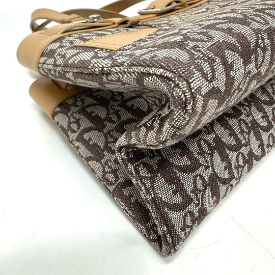 Dior Handbag Canvas / leather Brown Trotter denim motif Women Used Authentic