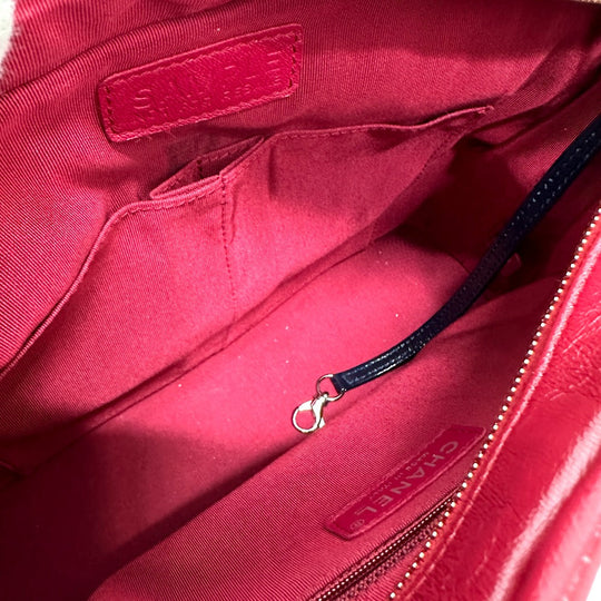 CHANEL Shoulder Bag Calfskin, Wool gray CC COCO Mark Gabriel Do logo Women Used Authentic