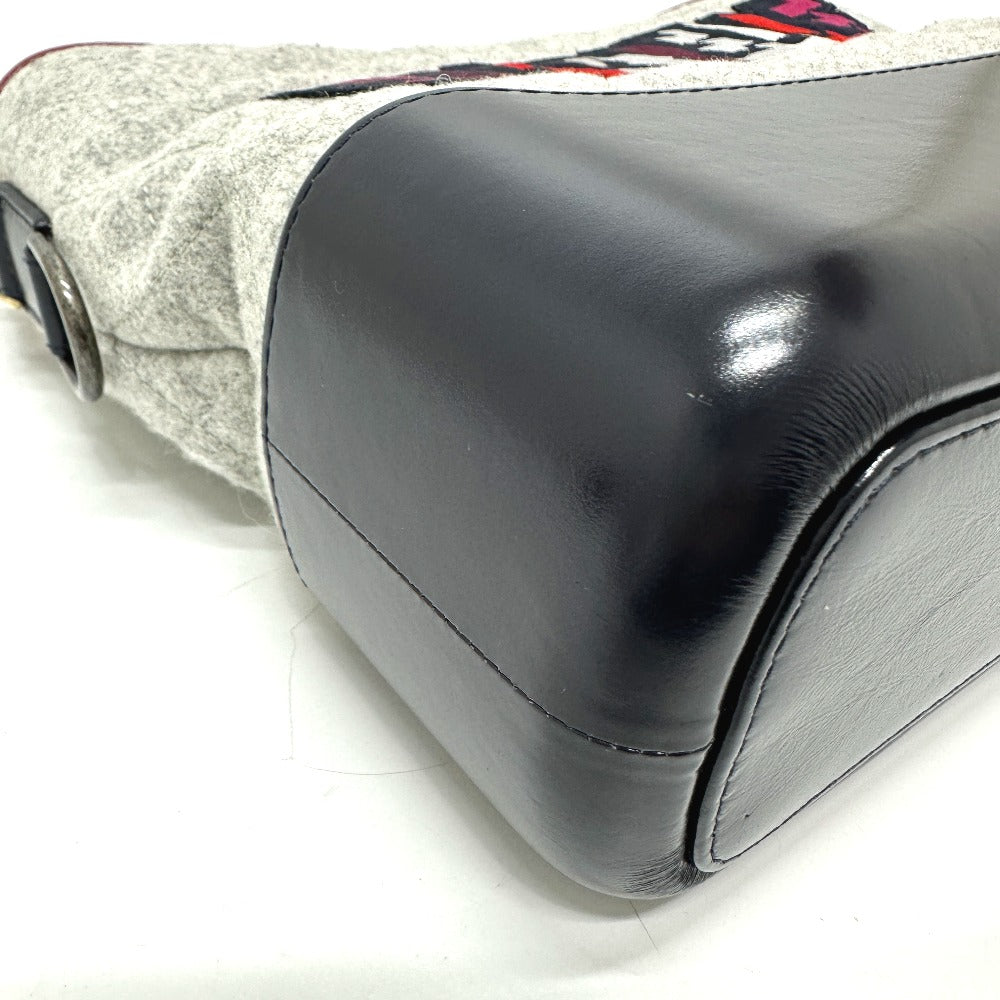 CHANEL Shoulder Bag Calfskin, Wool gray CC COCO Mark Gabriel Do logo Women Used Authentic