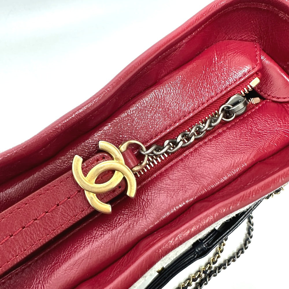 CHANEL Shoulder Bag Calfskin, Wool gray CC COCO Mark Gabriel Do logo Women Used Authentic