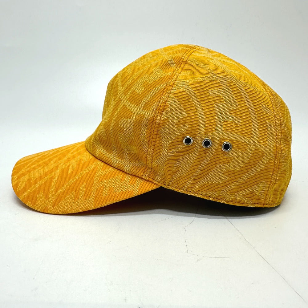 FENDI cap FXQ768 canvas yellow Zucca Baseball cap Women Used Authentic