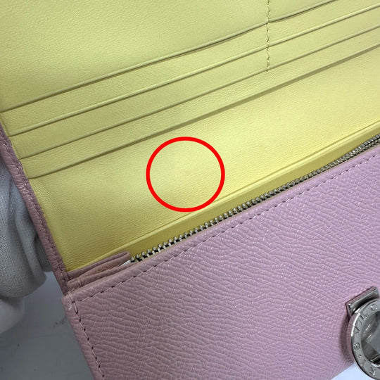 BVLGARI Long Wallet Purse 291419 leather pink Bulgari Bulgari Women Used Authentic