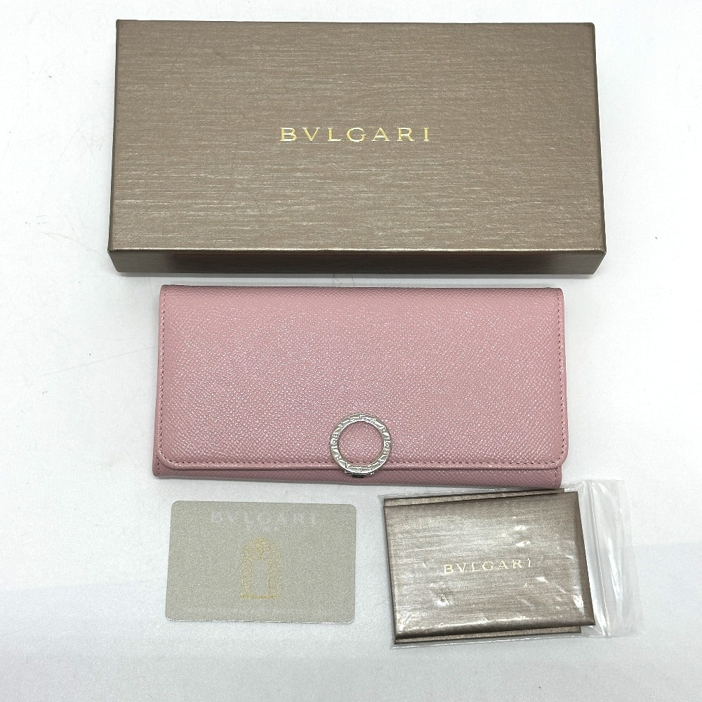 BVLGARI Long Wallet Purse 291419 leather pink Bulgari Bulgari Women Used Authentic