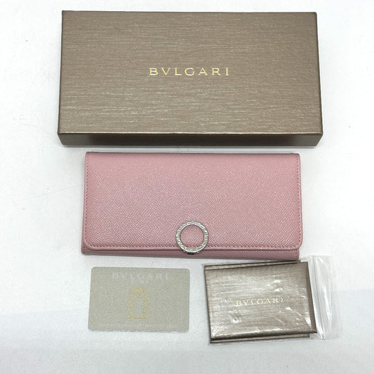 BVLGARI Long Wallet Purse 291419 leather pink Bulgari Bulgari Women Used Authentic