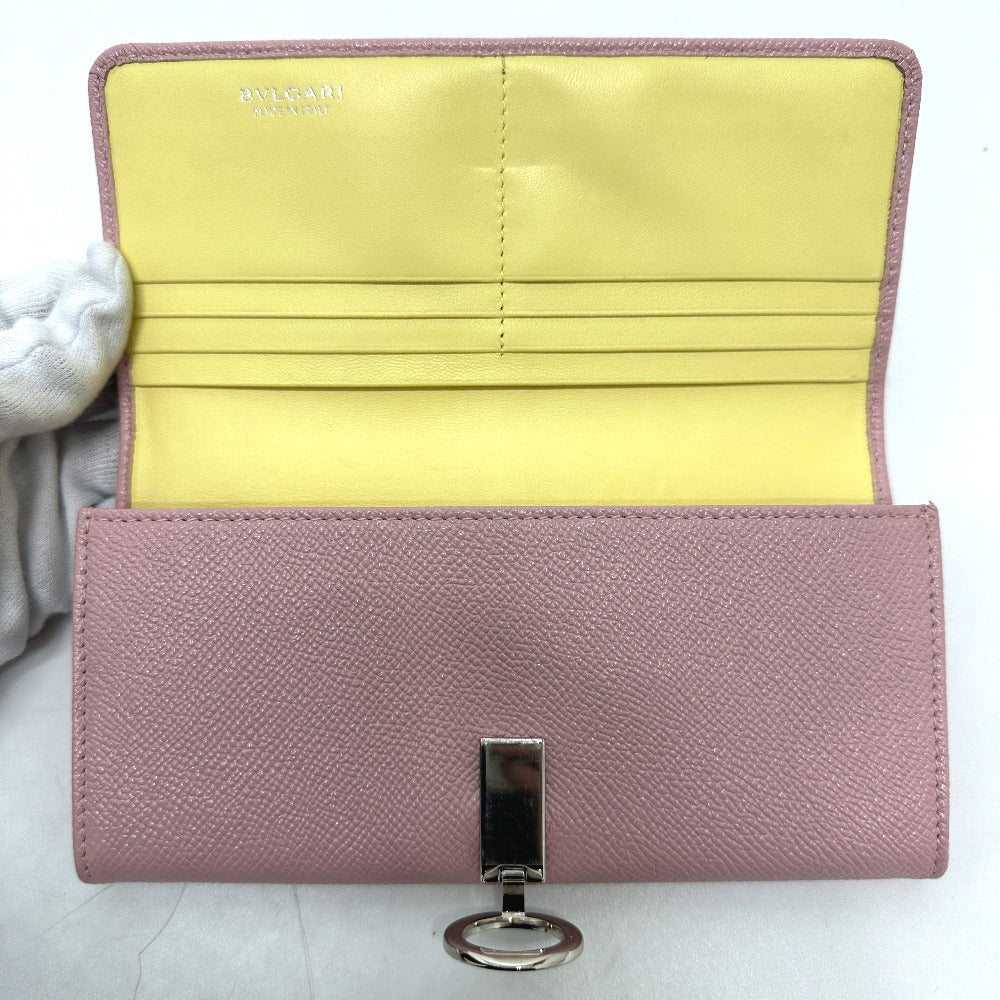 BVLGARI Long Wallet Purse 291419 leather pink Bulgari Bulgari Women Used Authentic