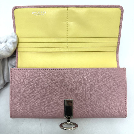 BVLGARI Long Wallet Purse 291419 leather pink Bulgari Bulgari Women Used Authentic