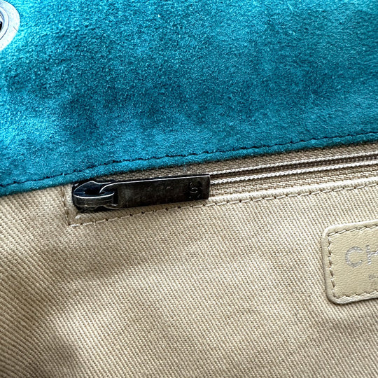 CHANEL Shoulder Bag suede green CC COCO Mark Matrasse 25 Women Used Authentic