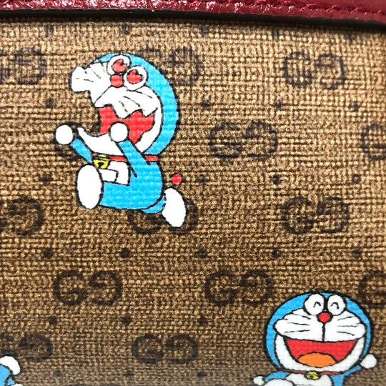GUCCI Shoulder Bag 647784 GG Supreme Canvas Brown GG Supreme Doraemon x GUCCI Women Used Authentic