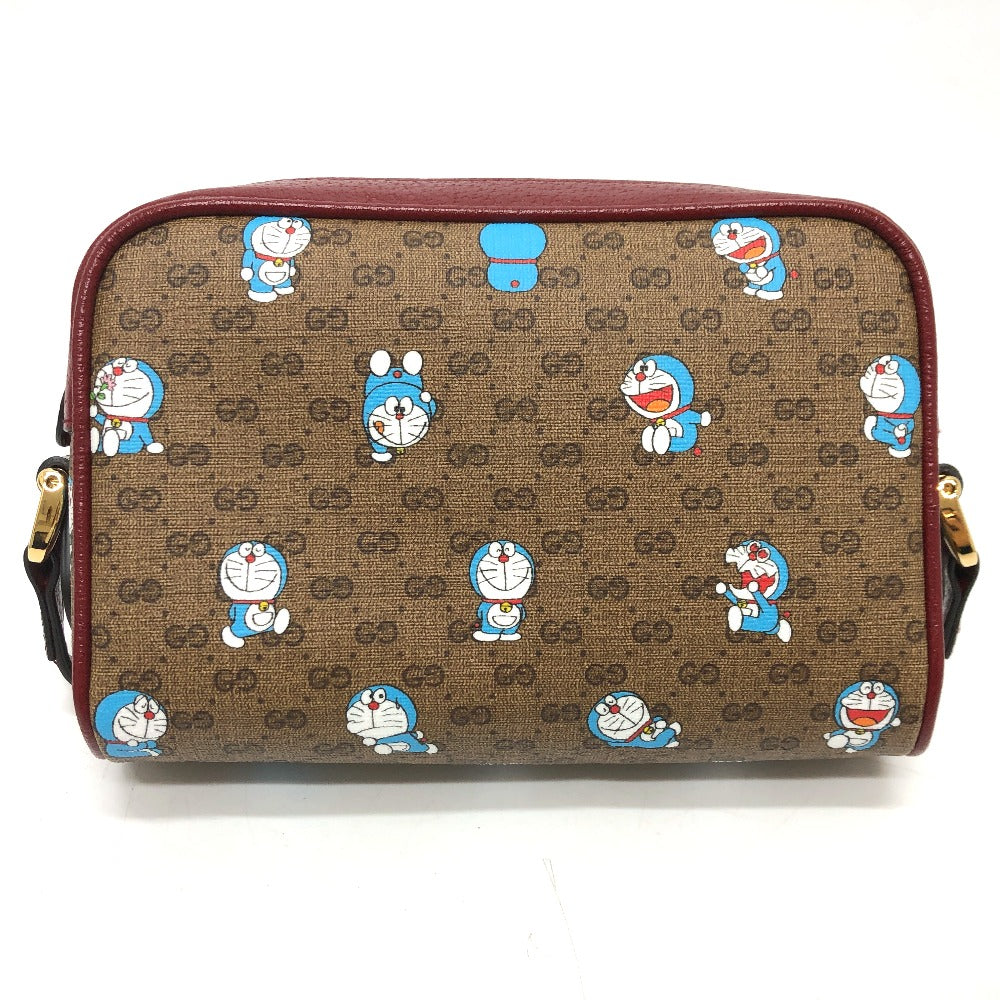 GUCCI Shoulder Bag 647784 GG Supreme Canvas Brown GG Supreme Doraemon x GUCCI Women Used Authentic
