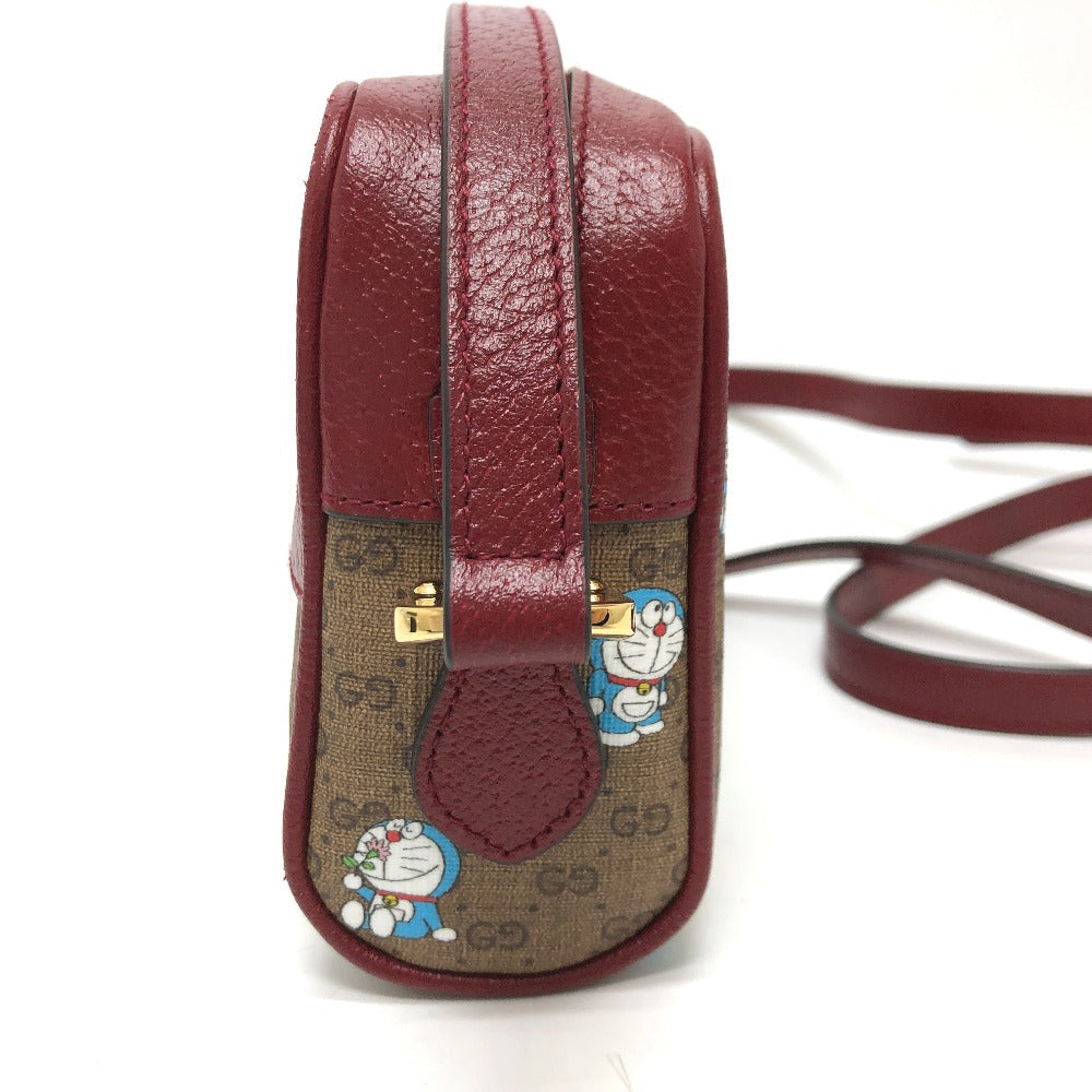 GUCCI Shoulder Bag 647784 GG Supreme Canvas Brown GG Supreme Doraemon x GUCCI Women Used Authentic