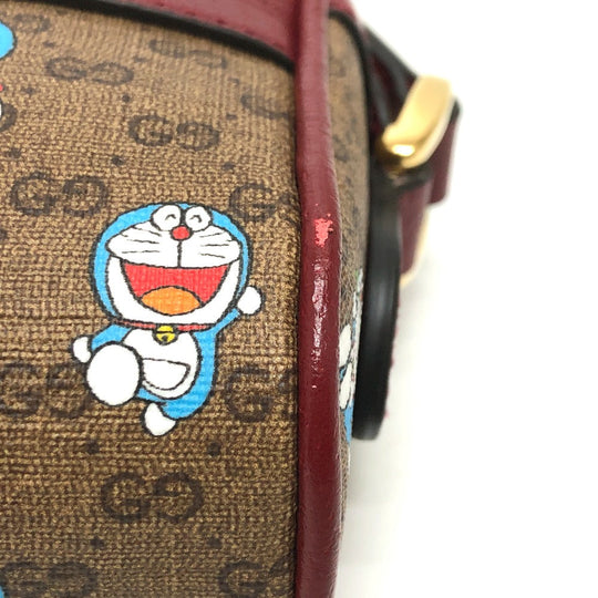GUCCI Shoulder Bag 647784 GG Supreme Canvas Brown GG Supreme Doraemon x GUCCI Women Used Authentic