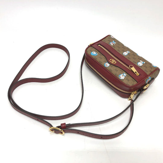 GUCCI Shoulder Bag 647784 GG Supreme Canvas Brown GG Supreme Doraemon x GUCCI Women Used Authentic