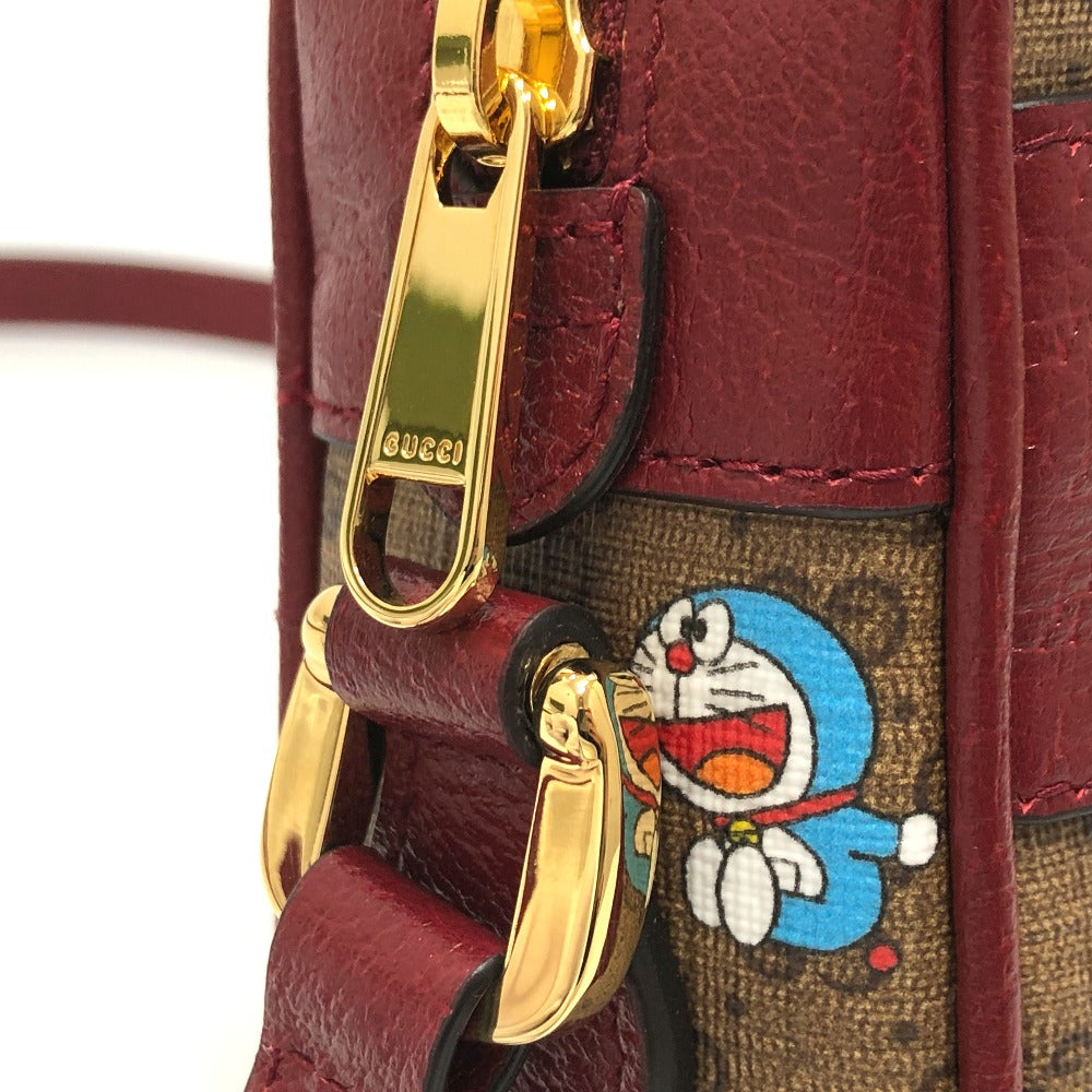 GUCCI Shoulder Bag 647784 GG Supreme Canvas Brown GG Supreme Doraemon x GUCCI Women Used Authentic