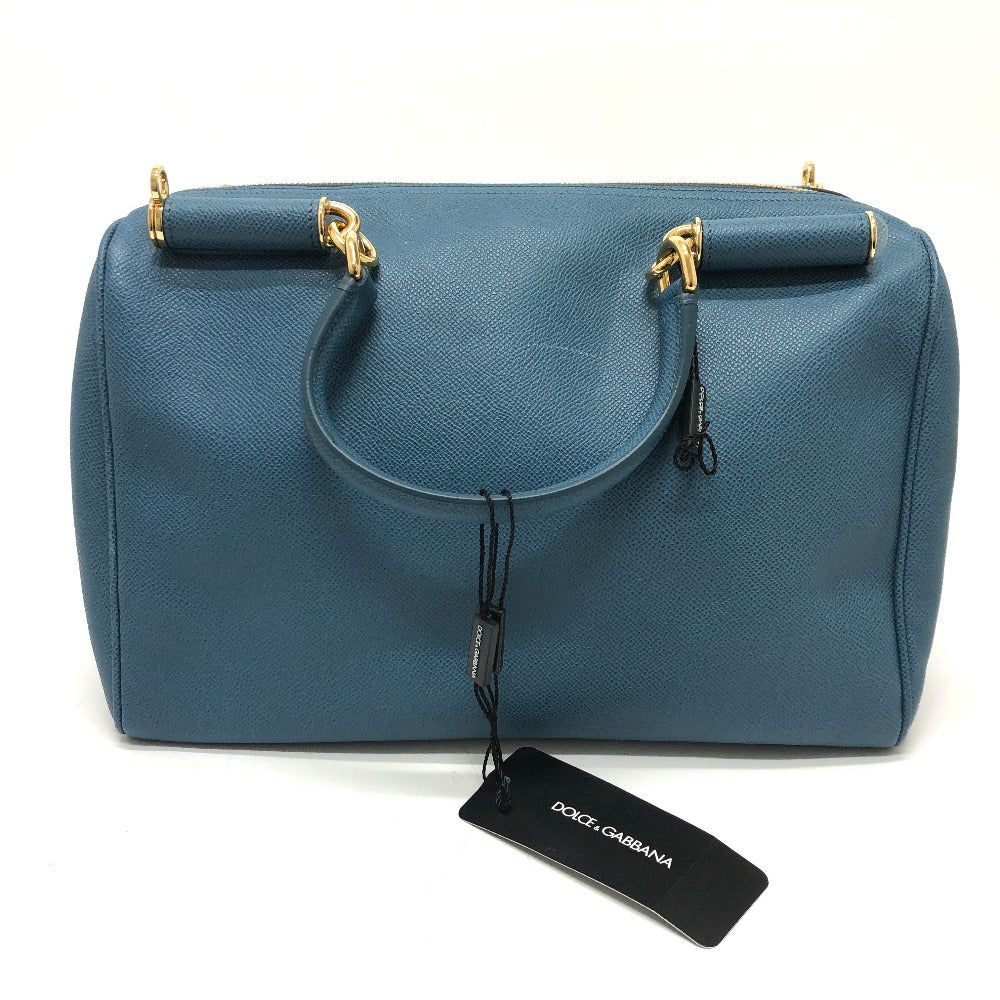 DOLCE&GABBANA Handbag leather blue Dorgava mens Used Authentic