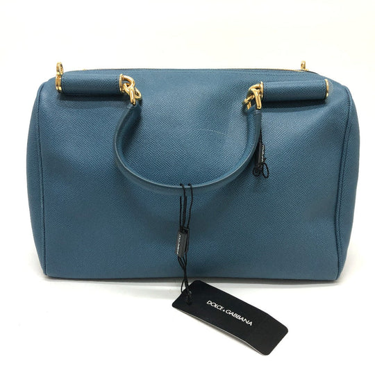 DOLCE&GABBANA Handbag leather blue Dorgava mens Used Authentic