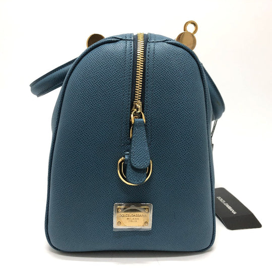 DOLCE&GABBANA Handbag leather blue Dorgava mens Used Authentic