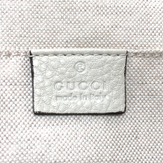 GUCCI Backpack 370833 leather White type Bamboo Backpack Women Used Authentic