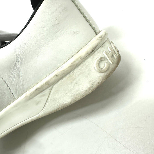 CHANEL sneakers G34085 , Leather white COCO Mark CC Women 36 Used Authentic