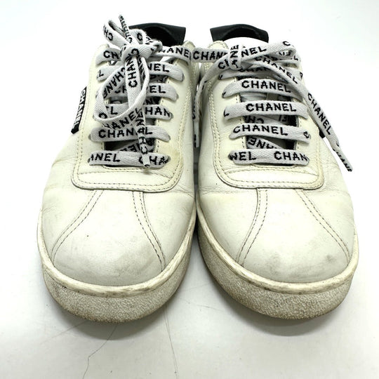 CHANEL sneakers G34085 , Leather white COCO Mark CC Women 36 Used Authentic