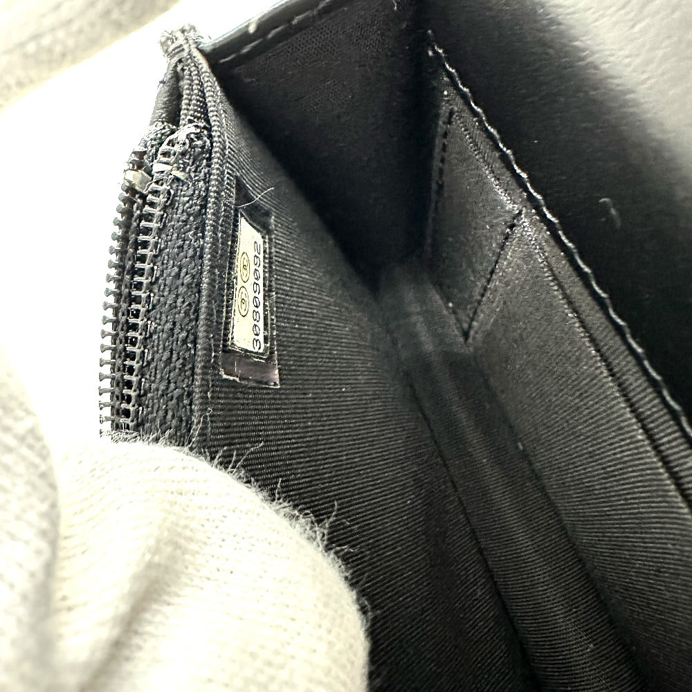 CHANEL Shoulder Bag lambskin black CC COCO Mark Pearl Shoulder Women Used Authentic