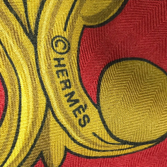 HERMES scarf Silk, Cashmere multicolor ANIMAUX SOLAIRES Animals of the Sun Calegean 140 Women Used Authentic