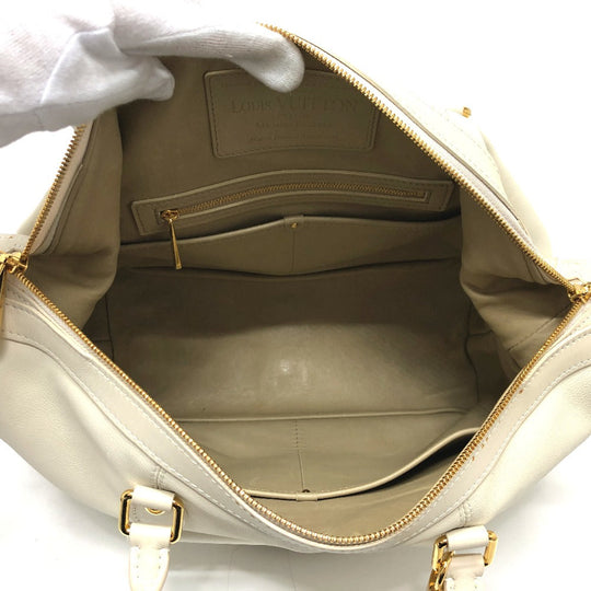 LOUIS VUITTON Boston Duffel bag leather white Sac Louis Women Used Authentic