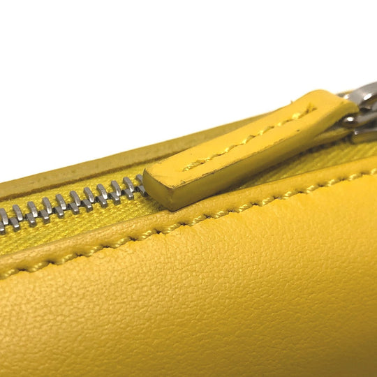 FENDI Bag charm 7AR706 leather yellow taco motif Coin case Women Used Authentic
