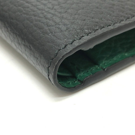 GUCCI Folded wallet 610466 leather black Interlocking G mens Used Authentic