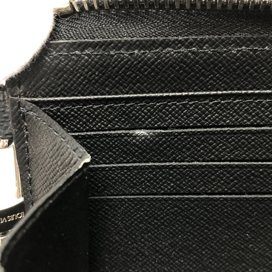 LOUIS VUITTON Long Wallet Purse N60379 Damier Grafitto Canvas black Damier Grafitte Zippy dragonne mens Used Authentic