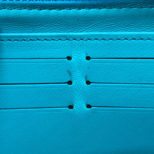 LOUIS VUITTON Long Wallet Purse M81512 leather blue Monogram emboss Zippy wallet unisex(Unisex) Used Authentic
