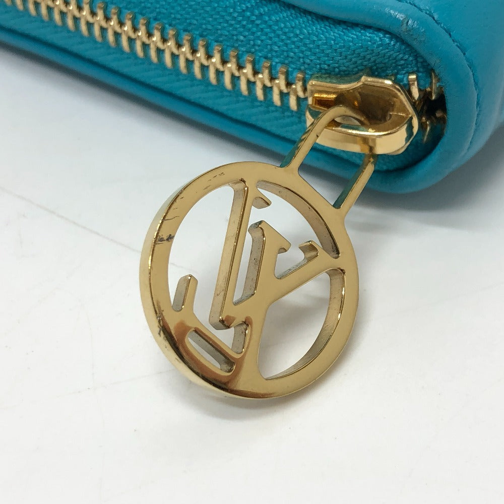 LOUIS VUITTON Long Wallet Purse M81512 leather blue Monogram emboss Zippy wallet unisex(Unisex) Used Authentic