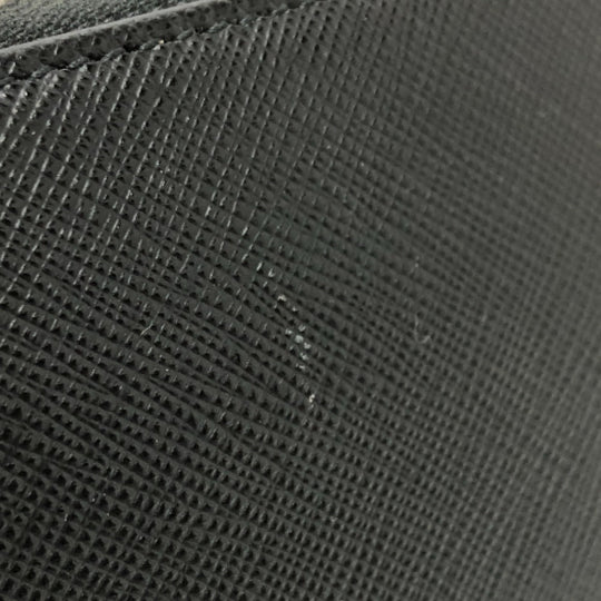 PRADA Long Wallet Purse 2ML506 saffiano leather black Triangle logo Zip Around Women Used Authentic