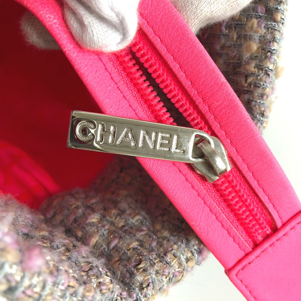 CHANEL Tote Bag tweed Purple type CC COCO Mark Cambon Line Large Women Used Authentic