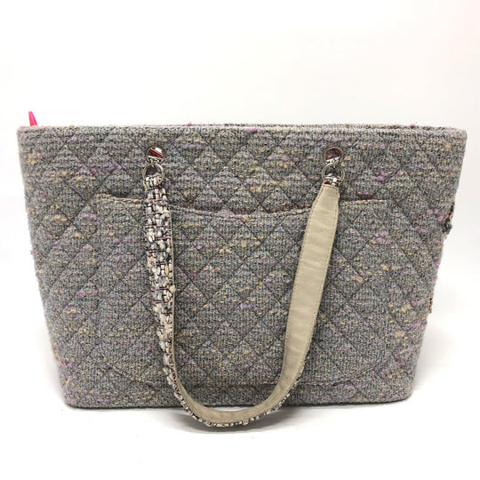 CHANEL Tote Bag tweed Purple type CC COCO Mark Cambon Line Large Women Used Authentic