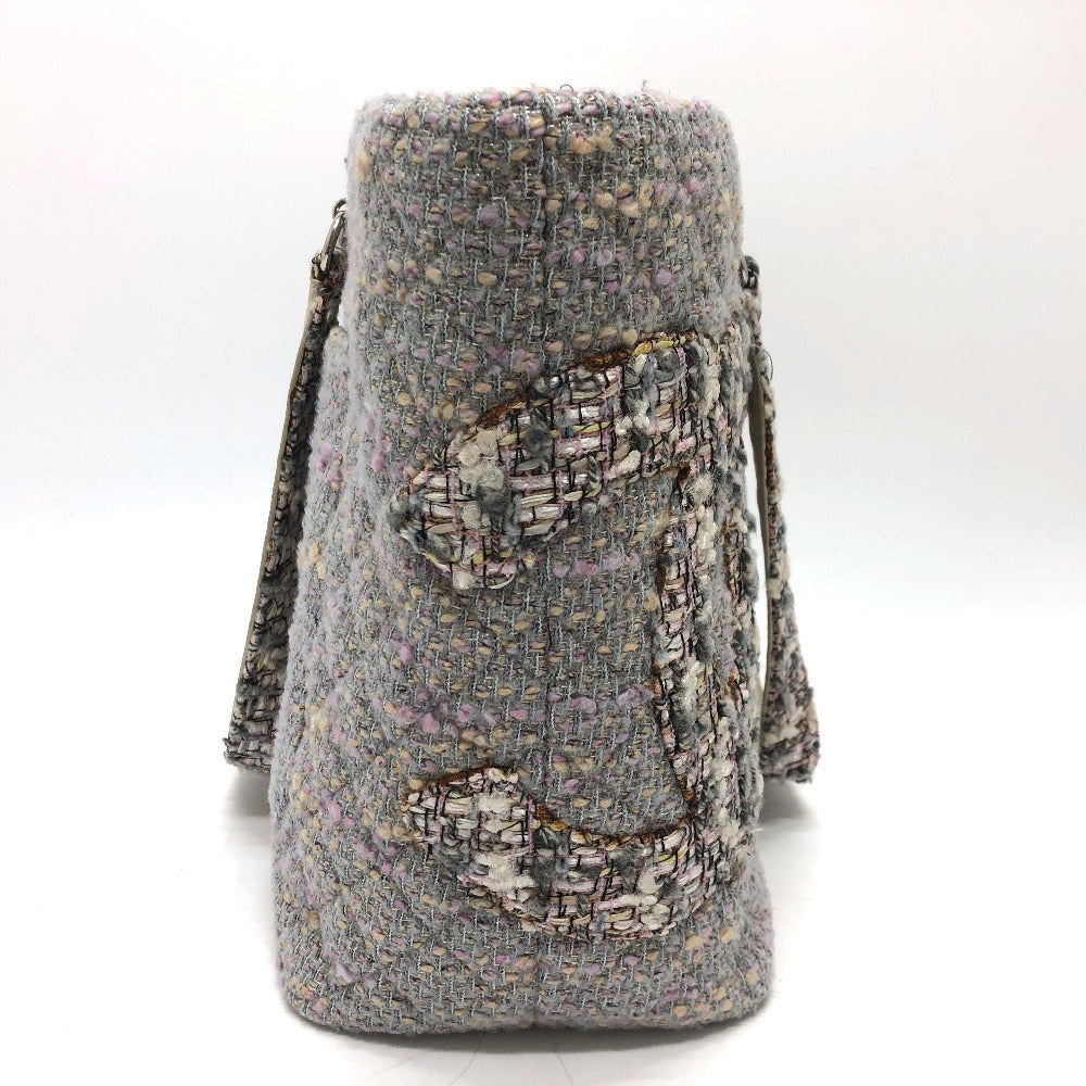 CHANEL Tote Bag tweed Purple type CC COCO Mark Cambon Line Large Women Used Authentic