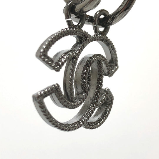 CHANEL Earring metal black CC COCO Mark Women Used Authentic