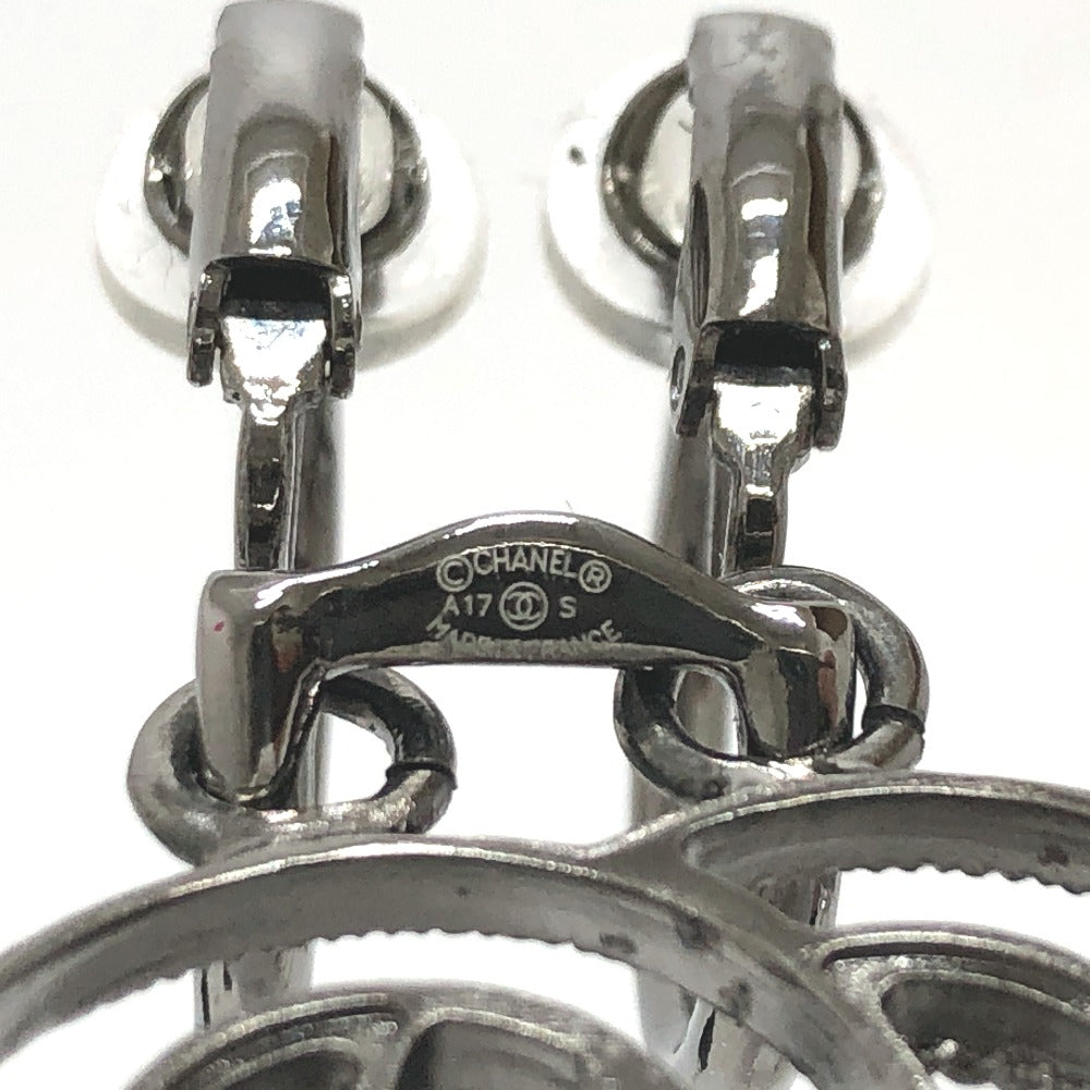 CHANEL Earring metal black CC COCO Mark Women Used Authentic