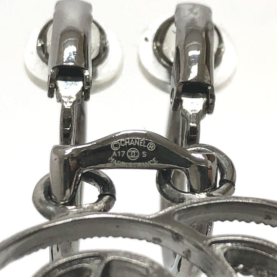 CHANEL Earring metal black CC COCO Mark Women Used Authentic