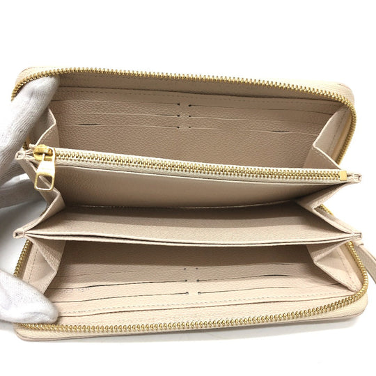 LOUIS VUITTON Long Wallet Purse M80402 Monogram Ann Platt Leather beige Monogram Ann Platt Zippy wallet Women Used Authentic