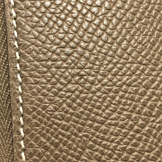 HERMES Long Wallet Purse Epsom Gray type Azap long silk in Women Used Authentic