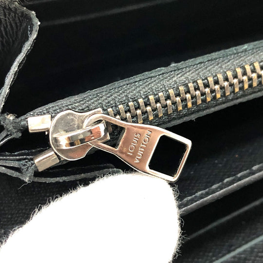 LOUIS VUITTON Long Wallet Purse M61698 Monogram Eclipse Canvas black Monogram Eclipse Zippy XL mens Used Authentic