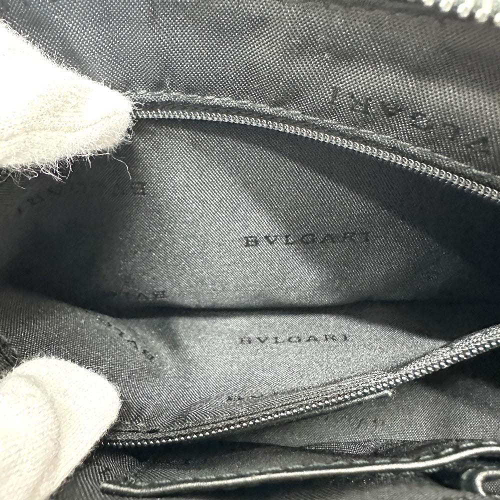 BVLGARI Handbag Canvas / leather Navy type Logo mania Women Used Authentic