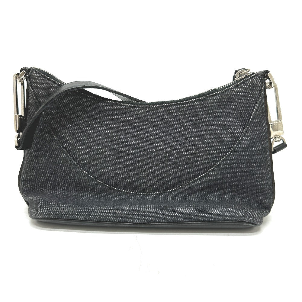 BVLGARI Handbag Canvas / leather Navy type Logo mania Women Used Authentic