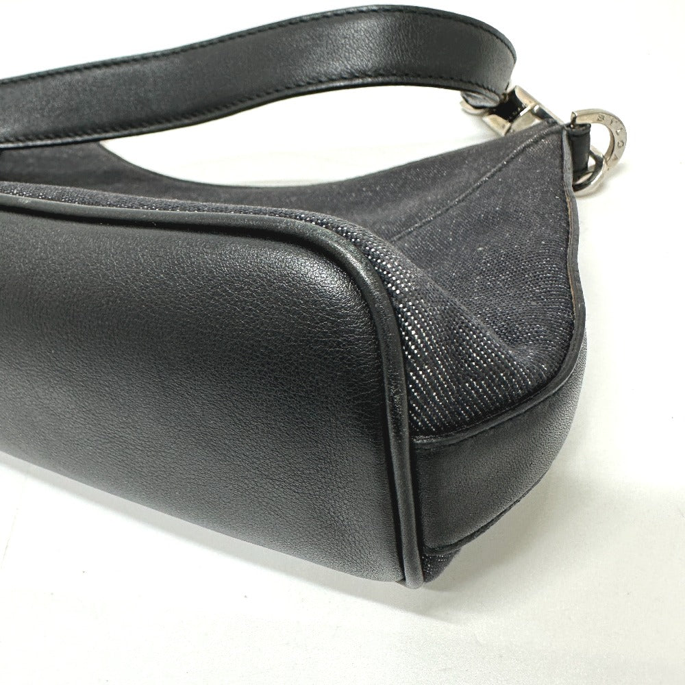 BVLGARI Handbag Canvas / leather Navy type Logo mania Women Used Authentic