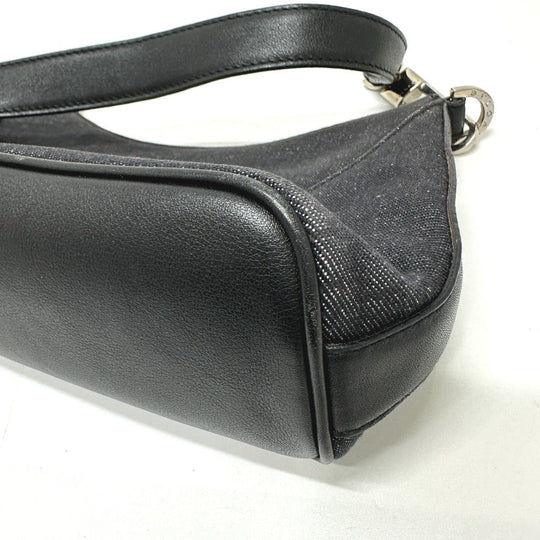 BVLGARI Handbag Canvas / leather Navy type Logo mania Women Used Authentic
