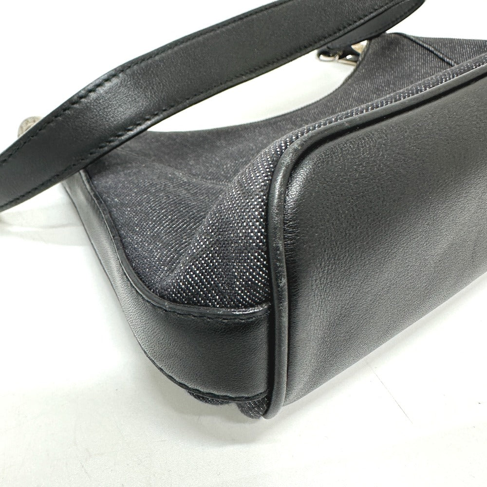 BVLGARI Handbag Canvas / leather Navy type Logo mania Women Used Authentic